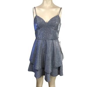 slim fit dress slacks Linda Lace-Up Glitter Sequin Skater Party Dress main image 0
